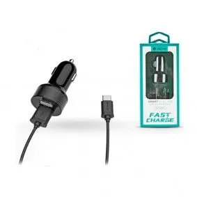 DEVIA Auto punjač Fast Smart Dual USB Micro, crna