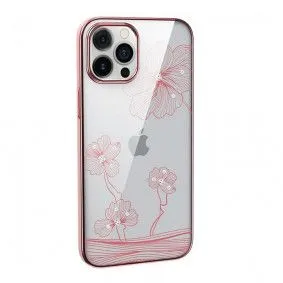 DEVIA Futrola Hard Case Crystal Flora za Iphone 13 pro max/ roza/zlatna