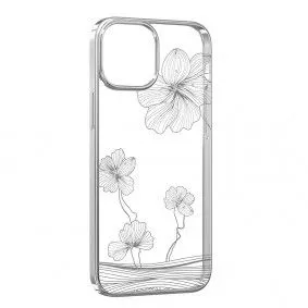 DEVIA Futrola Hard Case Crystal Flora za Iphone 13/ srebrna