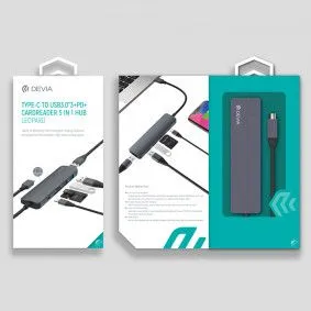 DEVIA HUB Leopard Type-C na USB3.0*3+PD + Cardreader 5 u 1