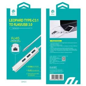 DEVIA HUB Leopard Type-C3.1 na Rj45/USB 3.1