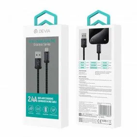 DEVIA Kabl Gracious Series Usb Lightning 2A 1m/ crna