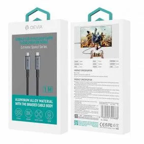 DEVIA Kabl Usb 4.0 Full Functional Type-c na Type-c 40gb 240w 8k 1m, siva