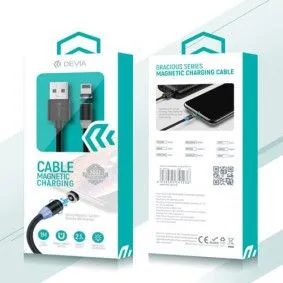 DEVIA Kabl USB Gracious Series Magnetic Cable Type C, crna