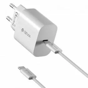 DEVIA Kućni punjač PD Set sa Type-c kablom 30w/ bela