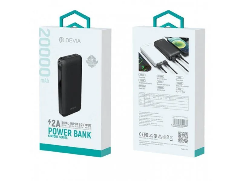 DEVIA Powerbank smart 20000mAh/ crna