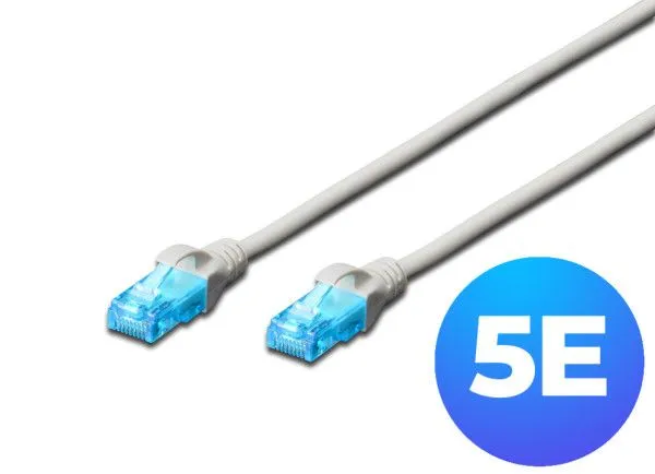 DIGITUS DK-1512-005 patchcord cat 5e U/UTP CCA 0,5m sivi