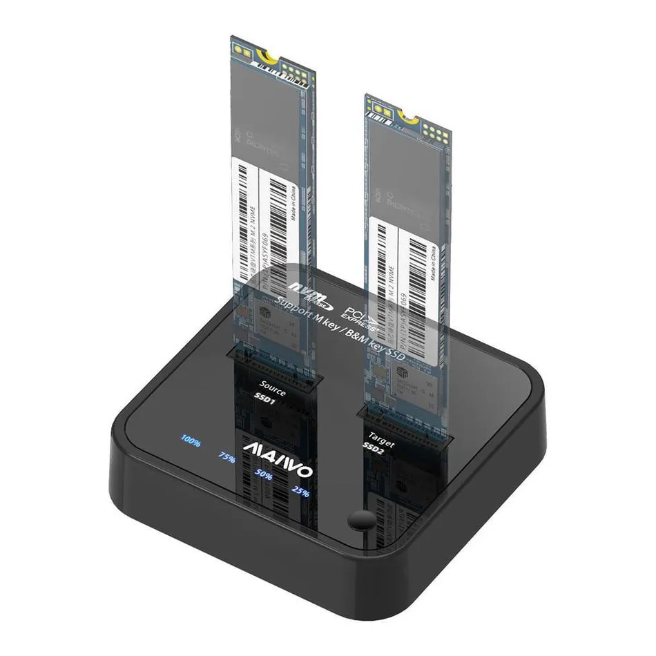 Docking station MAIWO K3016P2/ Type C 3.2 na 2x M.2 NVMe clone crni