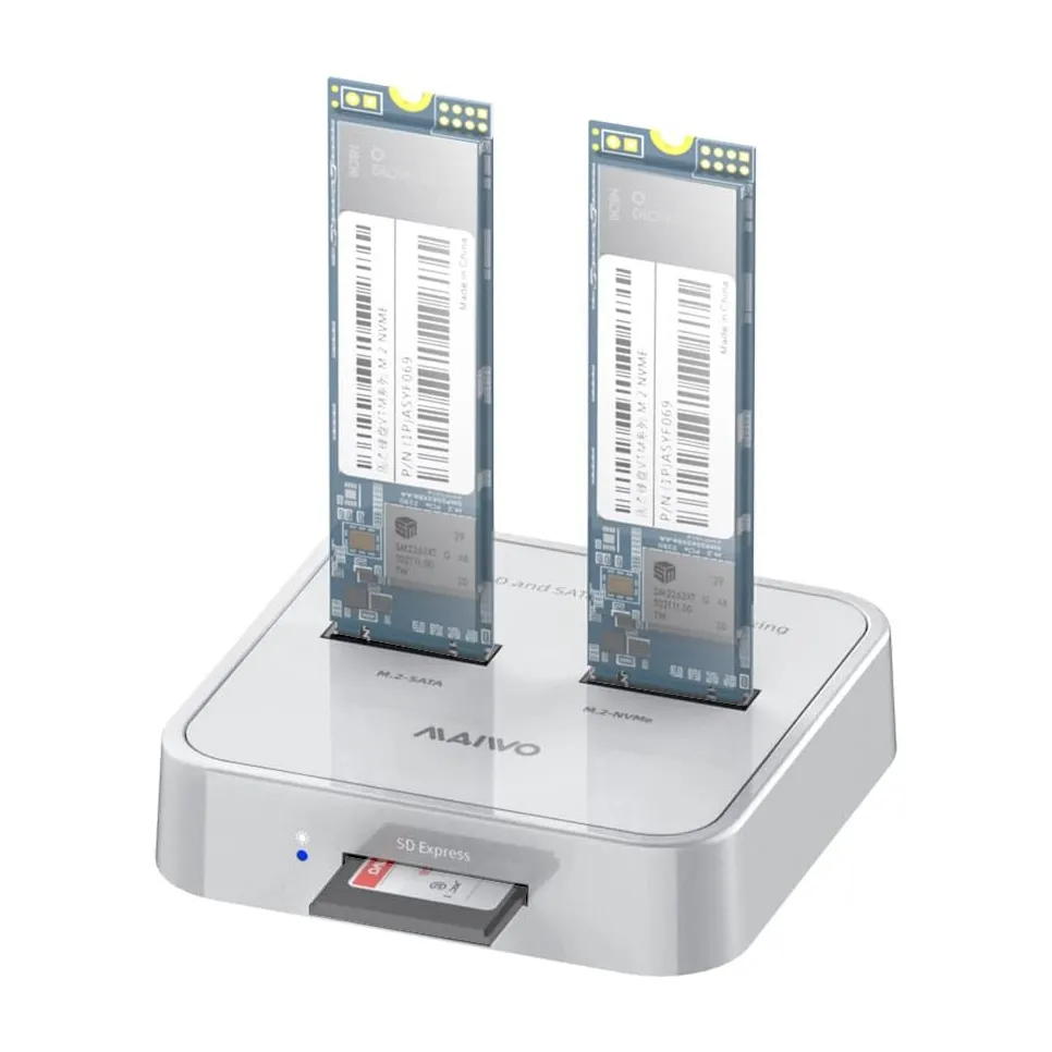 Docking station MAIWO K3016SD/ Type C 3.2 na 2 x M.2 (SATA i PCIe NvMe)/ SD Card/ beli