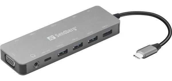 SANDBERG Docking station 13in1 USB-C - 2xHDMI/VGA/LAN/3xUSB 3.0/USB C 136-45