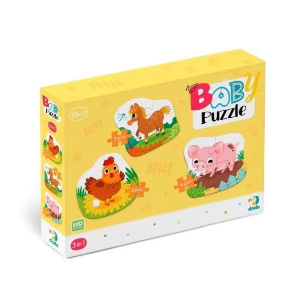 DODO Bebi puzzle Dan na farmi 3u1 - 2, 3, 4 dela