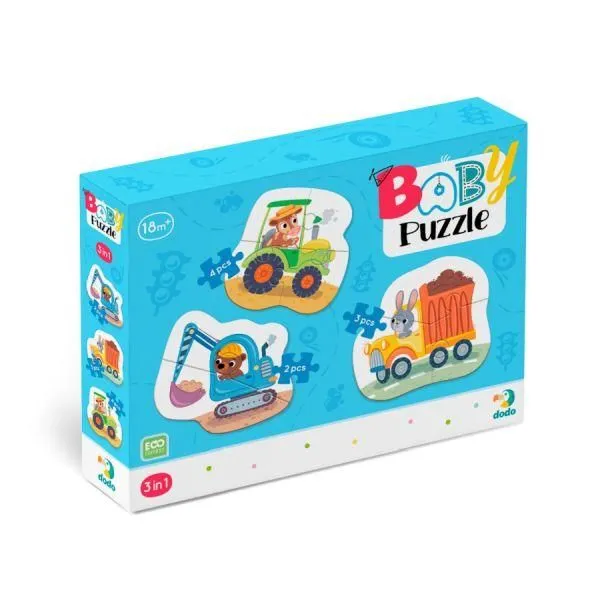 DODO Bebi puzzle Vozila 3u1 - 2, 3, 4 dela
