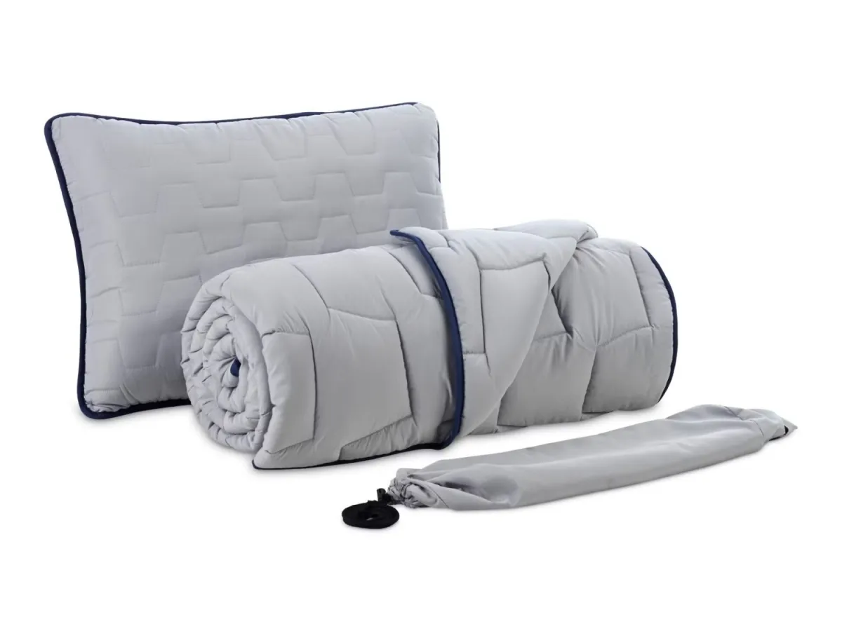 DORMEO AdaptiveGo set jastuk, jorgan i torba,siva, 200X200cm