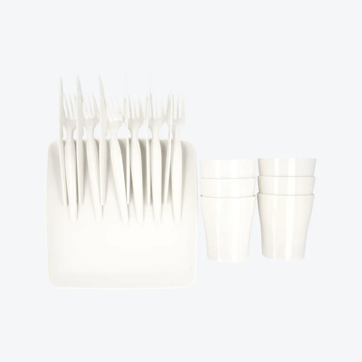 DUE ESSE Set za piknik 24 dela plastika beli