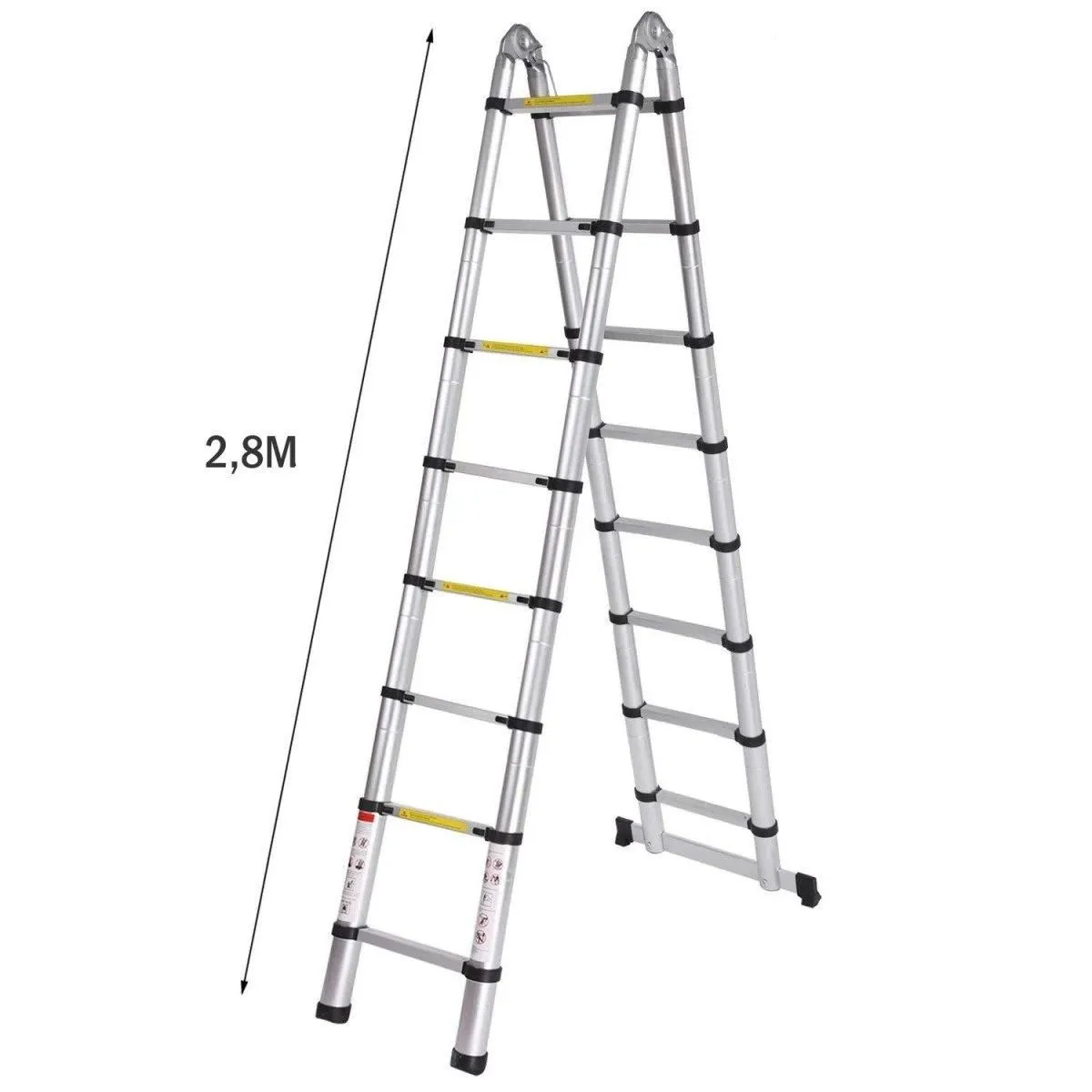 Duple Aluminijumske Teleskopske Merdevine 2/8+2/8