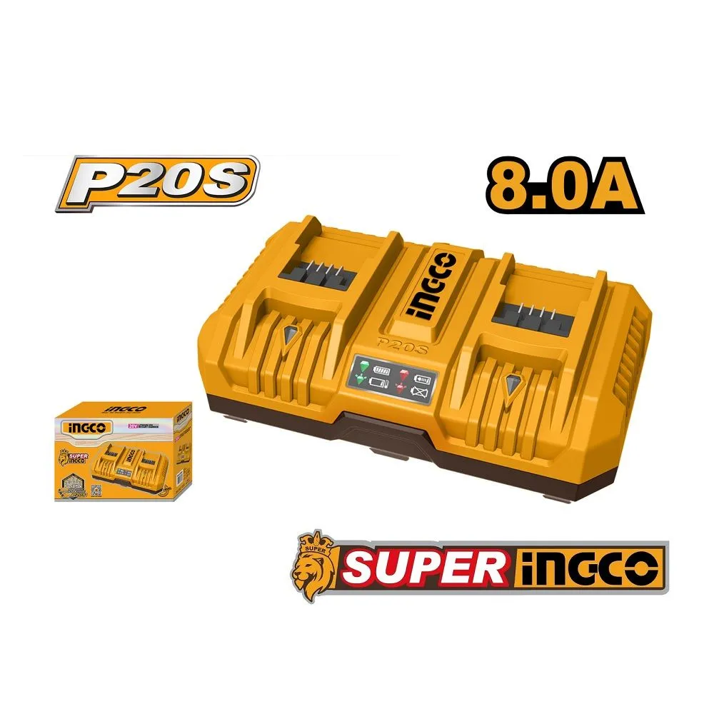 Dupli punjač za akumulatorski alat FCLI2082 20V SUPER Ingco