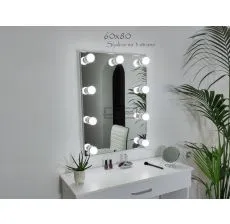 DURA Ogledalo za šminkanje Bez Rama 60x80 sa 9 LED sijalica Frameless MakeUp mirror kozmetičko Frizer