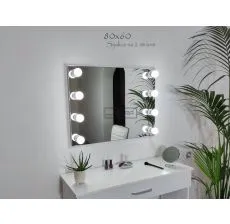 DURA Ogledalo za šminkanje Bez Rama 80x60 sa 8 LED sijalica Frameless MakeUp mirror kozmetičko Frizer