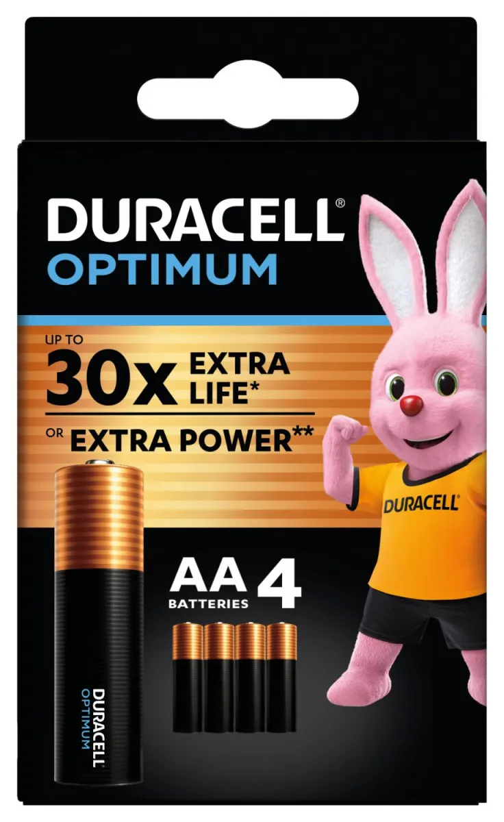 DURACELL Baterija AA Optimum, 4 kom