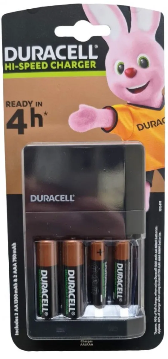 DURACELL Punjač + punjive baterije 2xAA NiMH 1300mAH+ 2xAAA 750mAh