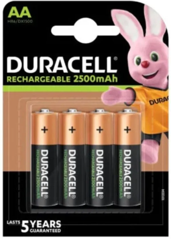 DURACELL Punjiva baterija AA 2500mAh R6 MN1500, NiMH, 4 kom (cena po komadu)