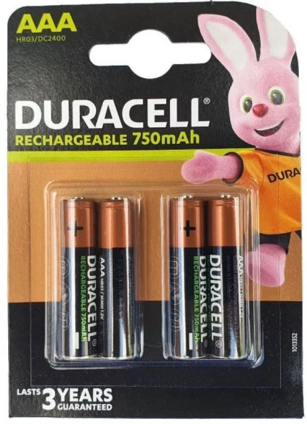 DURACELL Punjiva baterija AAA 750mAh R3 MN2400, NiMH, 4 kom (cena po komadu)