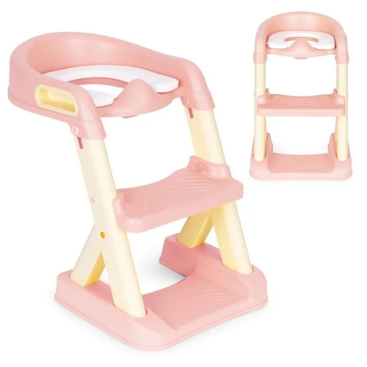 ECO TOYS Adapter za WC šolju za decu sa stepenikom/ roze