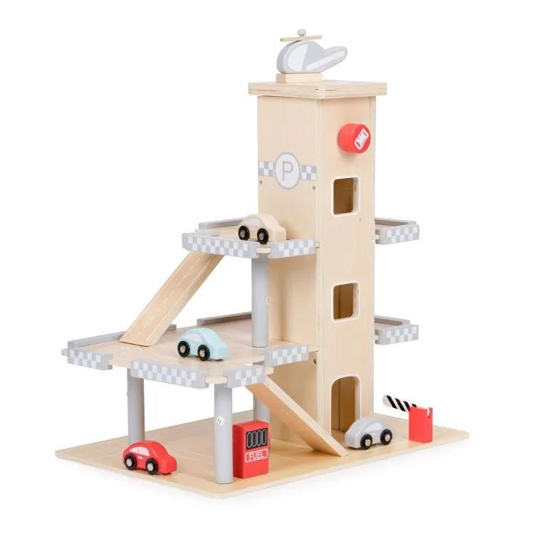 ECO TOYS Drvena garaža sa parkingom/ liftom i automobilima