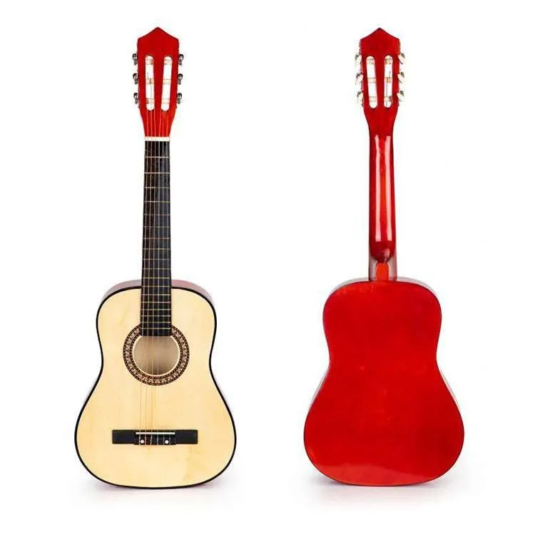 ECO TOYS Drvena gitara za decu, crvena