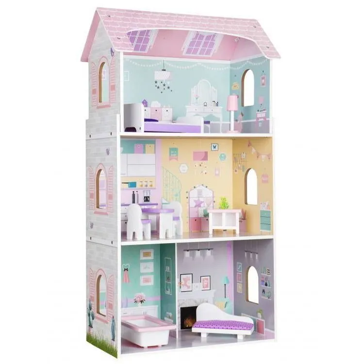 ECO TOYS Drvena kućica za lutke Blueberry Residence