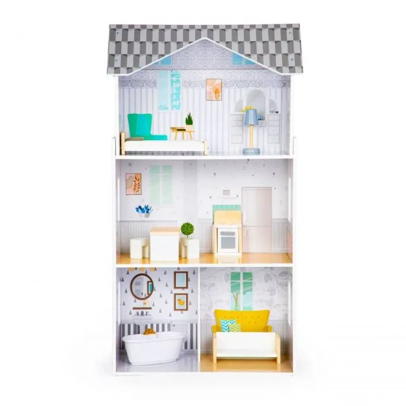 ECO TOYS Drvena kućica za lutke sa nameštajem Grace Residence
