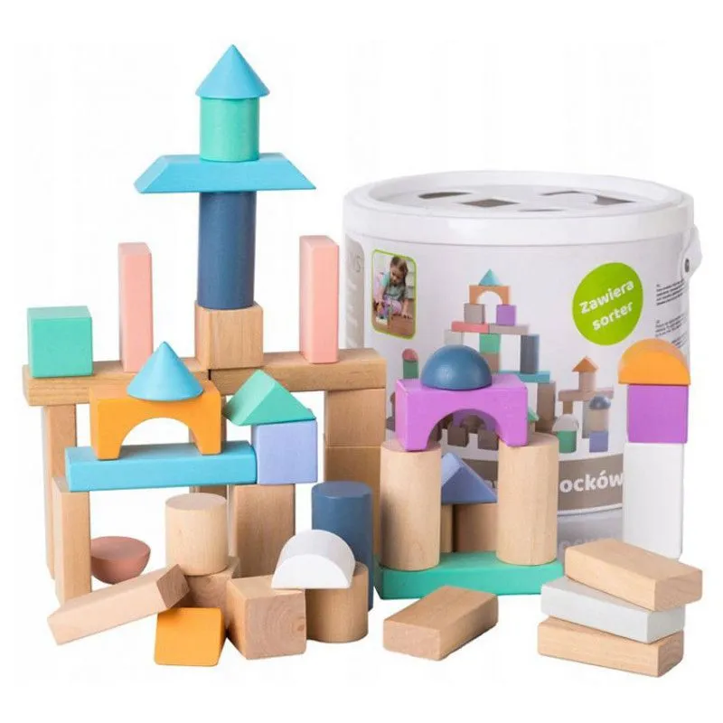 ECO TOYS Drvene kocke u kutiji/ 50 komada