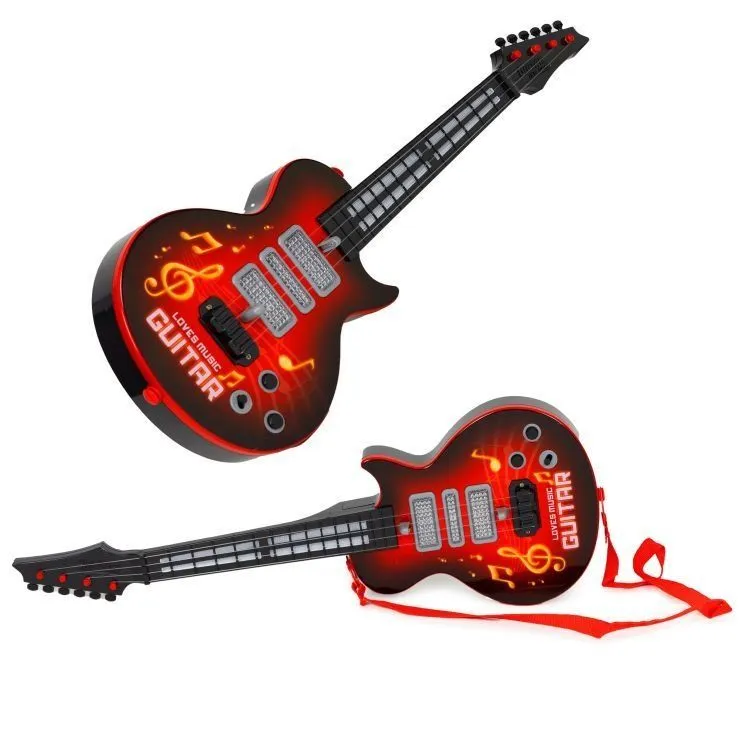 ECO TOYS Električna gitara za decu sa melodijama/ crvena