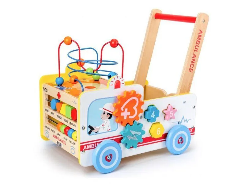 ECO TOYS Guralica drvena Hitna pomoć 2u1