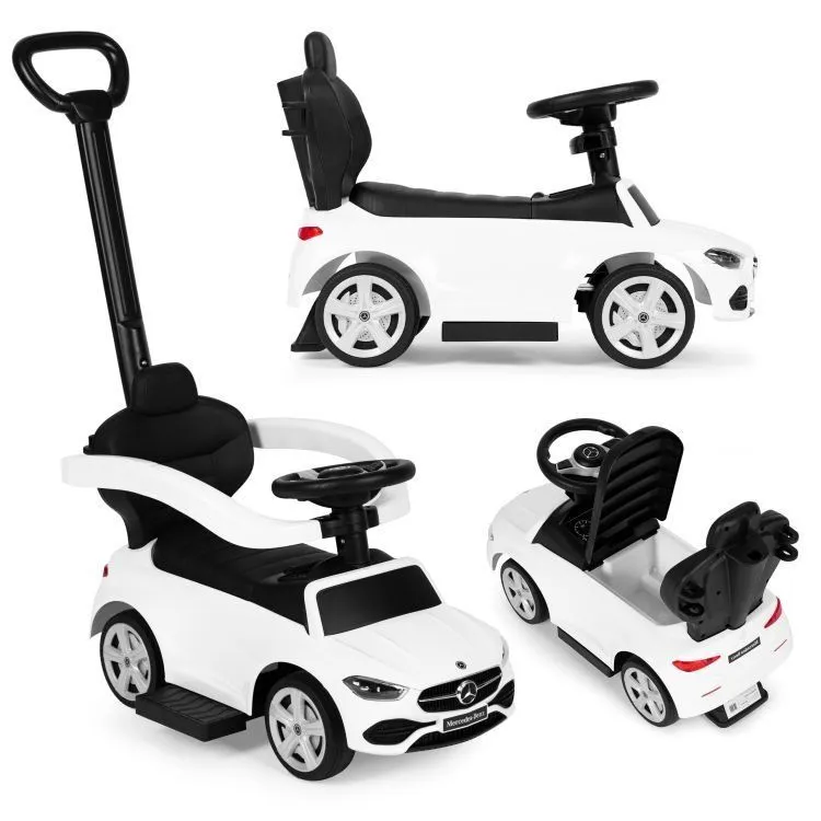 ECO TOYS Guralica sa interaktivnim volanom i ručkom Mercedes C class, bela
