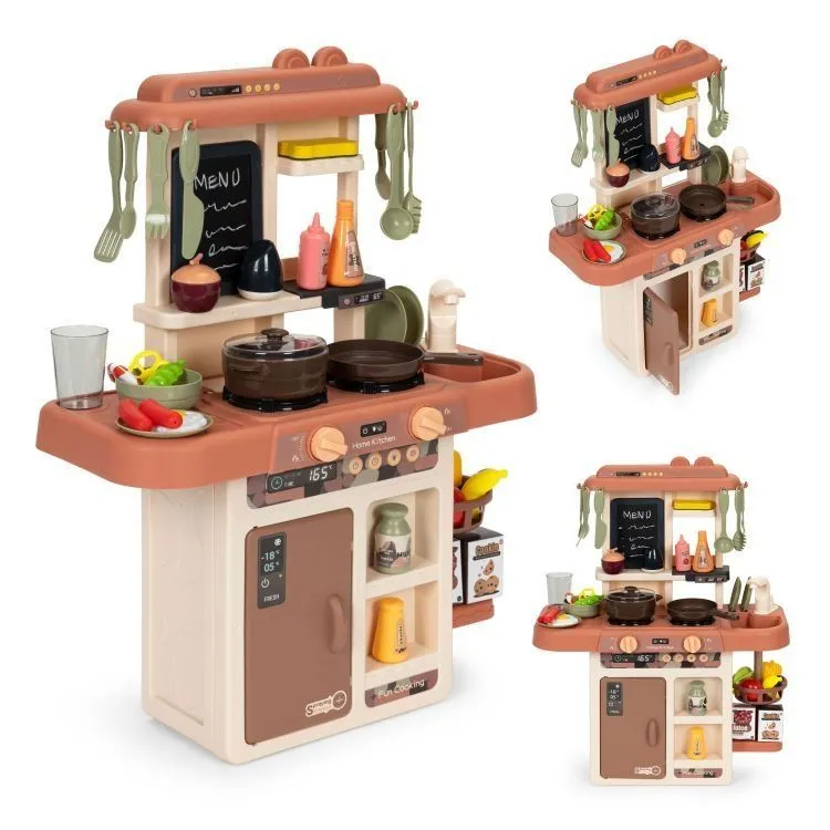ECO TOYS Kuhinja za decu sa 42 elementa/ braon