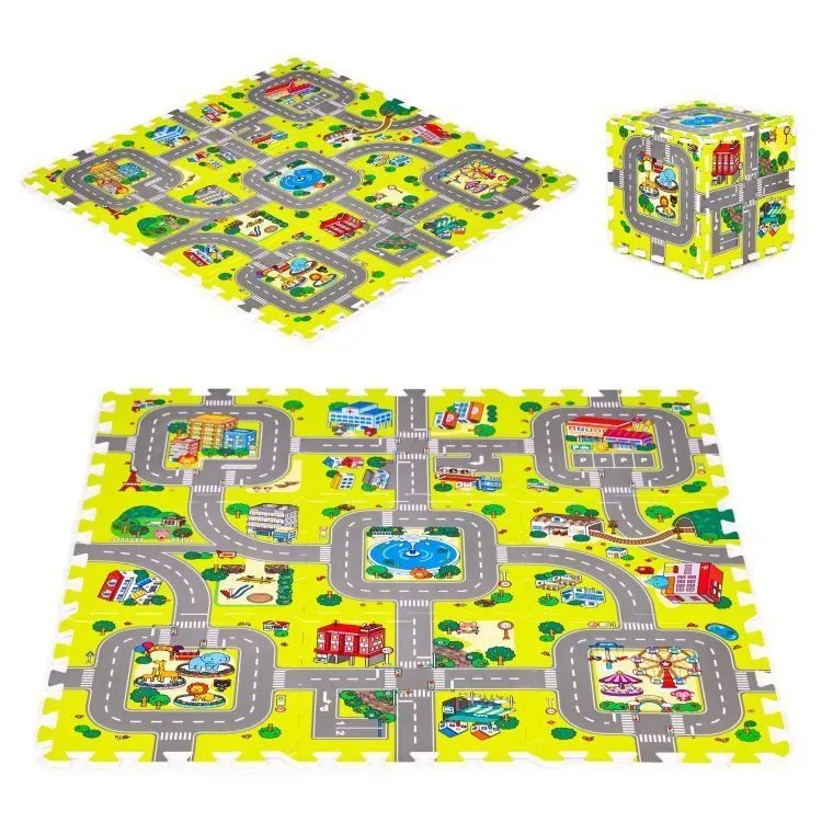 ECO TOYS Podloga za igru 90.5x90.5cm City