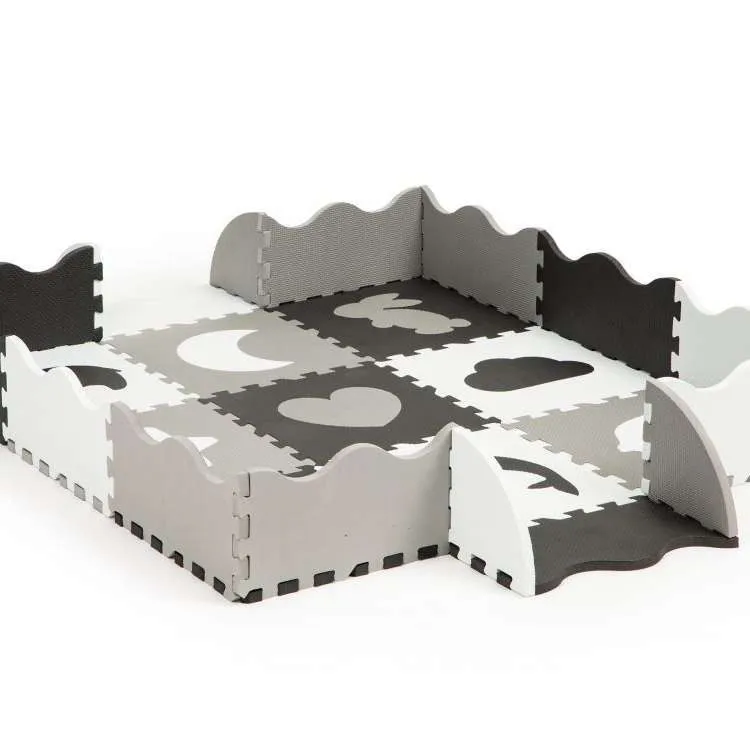 ECO TOYS Podne puzzle sa ogradom Grey&White/ 25 delova