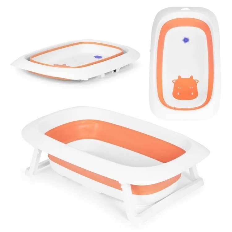 ECO TOYS Sklopiva kadica za kupanje bebe sa odovodom/ narandžasta