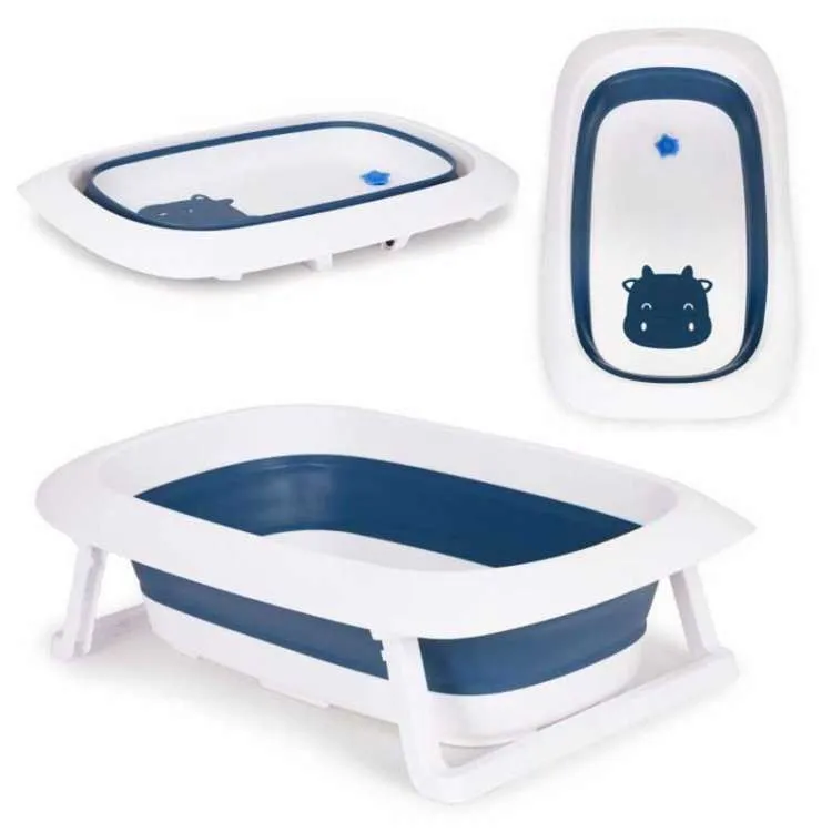 ECO TOYS Sklopiva kadica za kupanje bebe sa odvodom/ plava