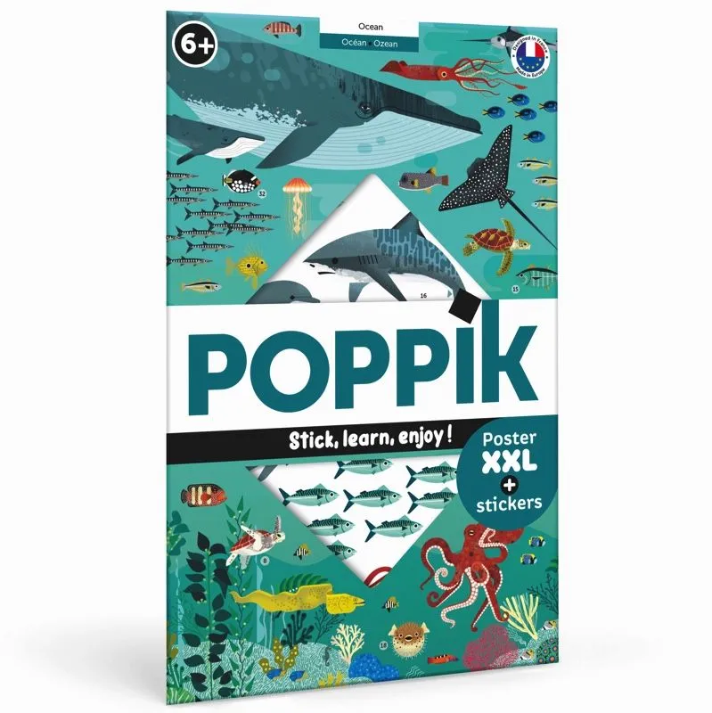 Edukativni poster s nalepnicama Otkrića: Okeani 6+