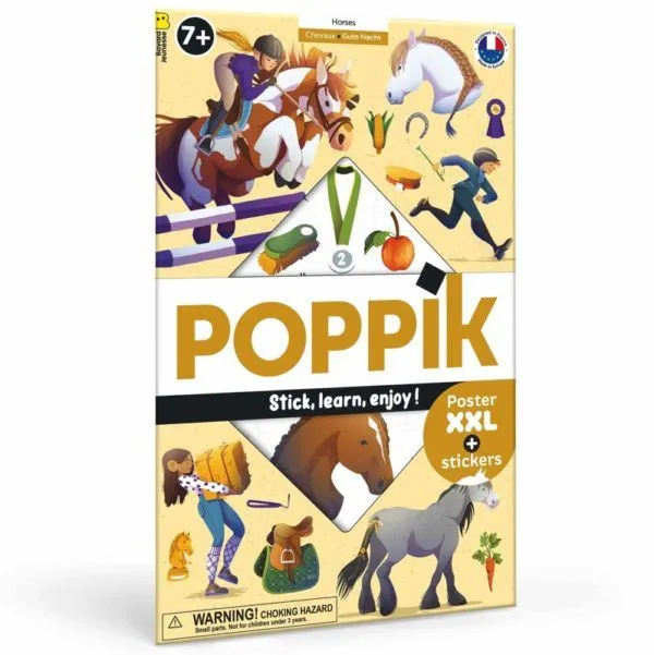 Edukativni poster s nalepnicama XXL Otkrića: Konji  7+