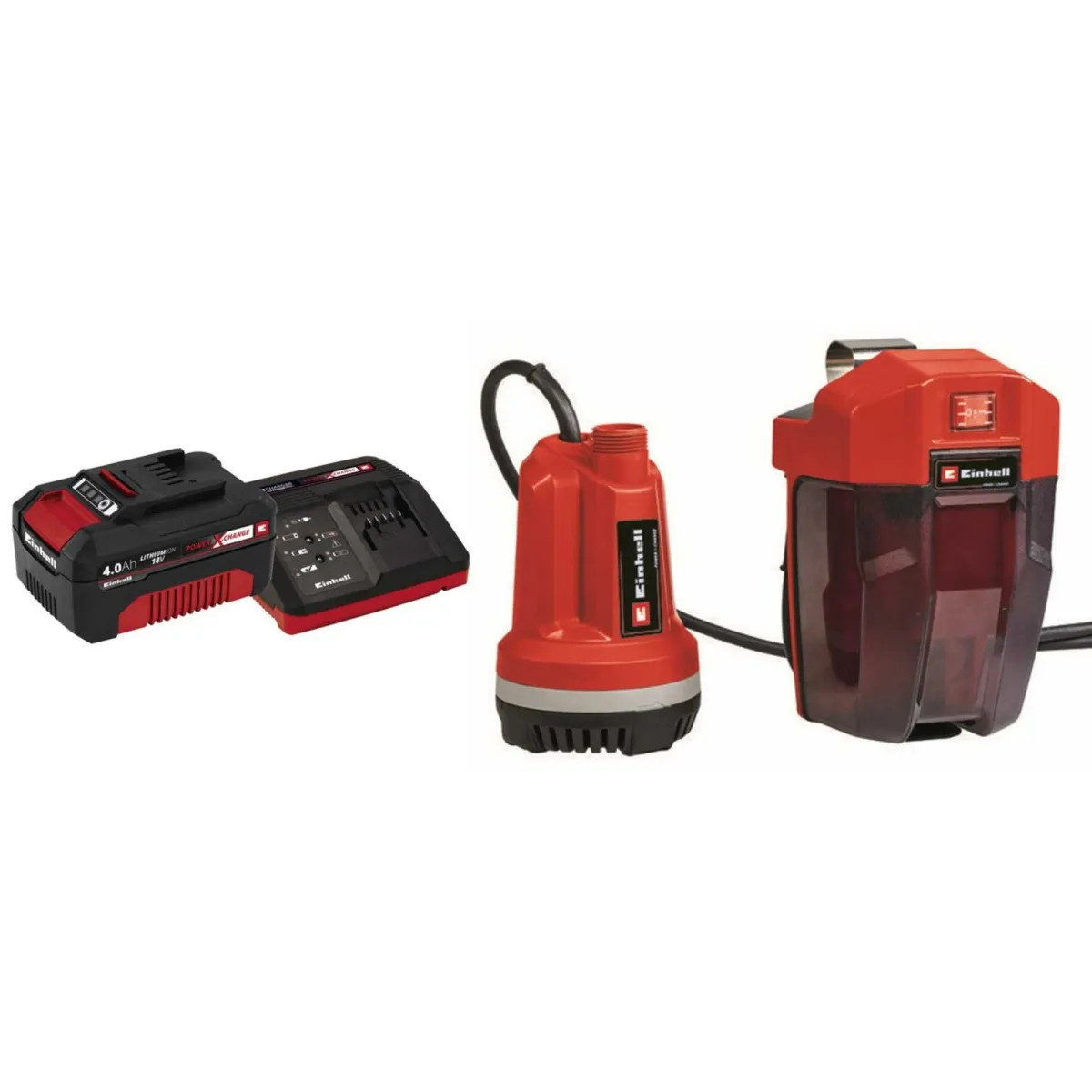 EINHELL Aku potopna pumpa za čistu vodu+Power-X-Change 18V 4/0Ah punjač i bat. GE-PP 18 RB Li-Solo