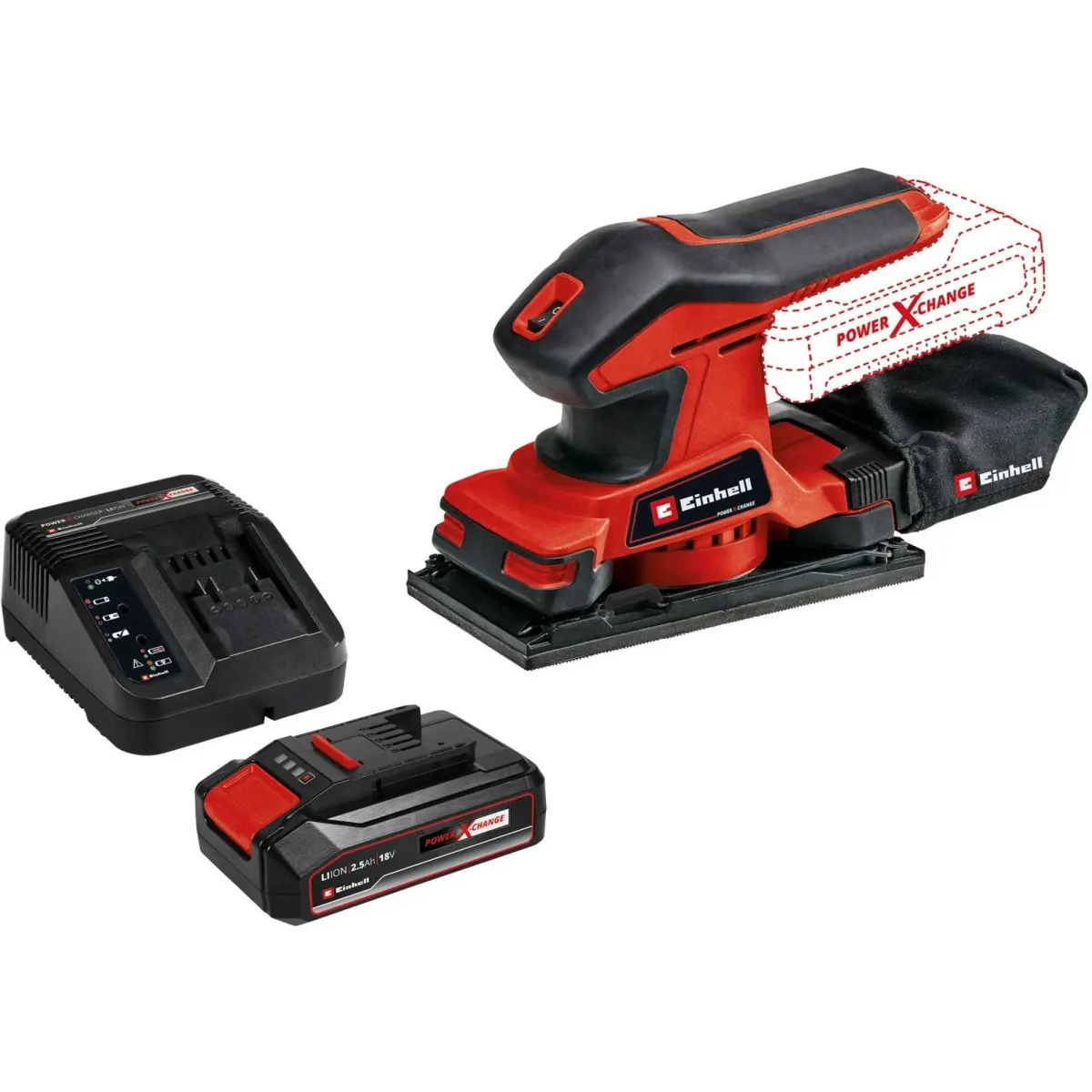 EINHELL Akumulatorska vibraciona brusilica TC-OS 18/187 Li Solo + Power-X-Change 18V 2/5Ah