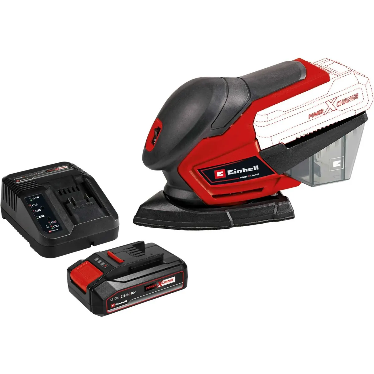 EINHELL Akumulatorska vibraciona brusilica TE-OS 18/150 Li Solo + Power-X-Change 18V 2/5Ah