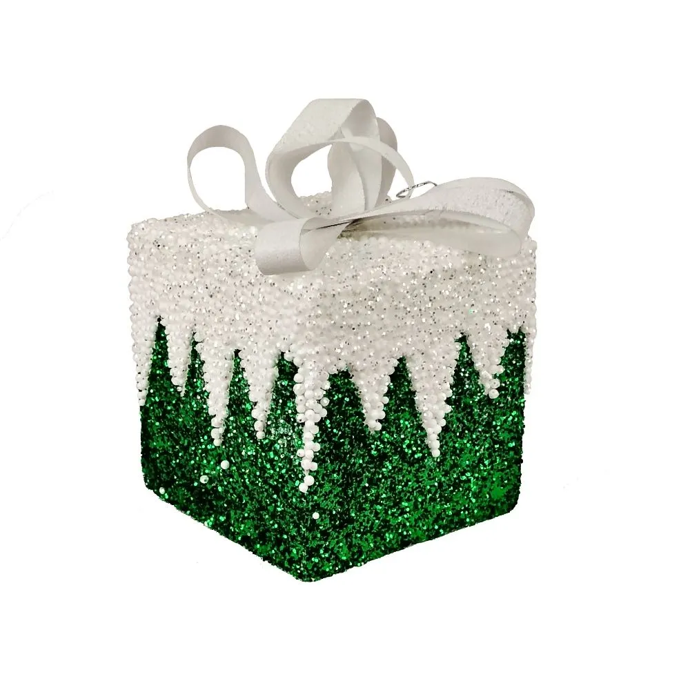 ENA Novogodišnja dekoracija poklon 12cm 24EN1878/ zelena