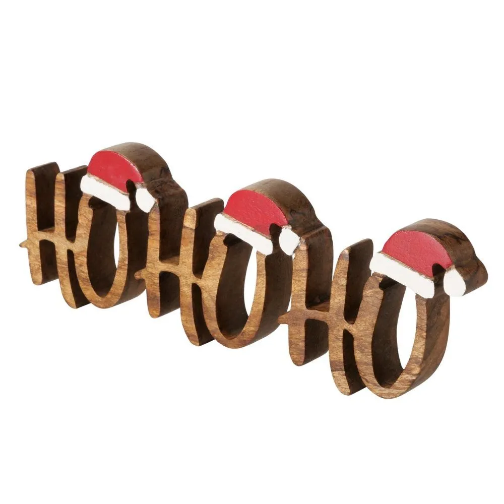 ENA Novogodišnja drvena dekoracija HOHOHO