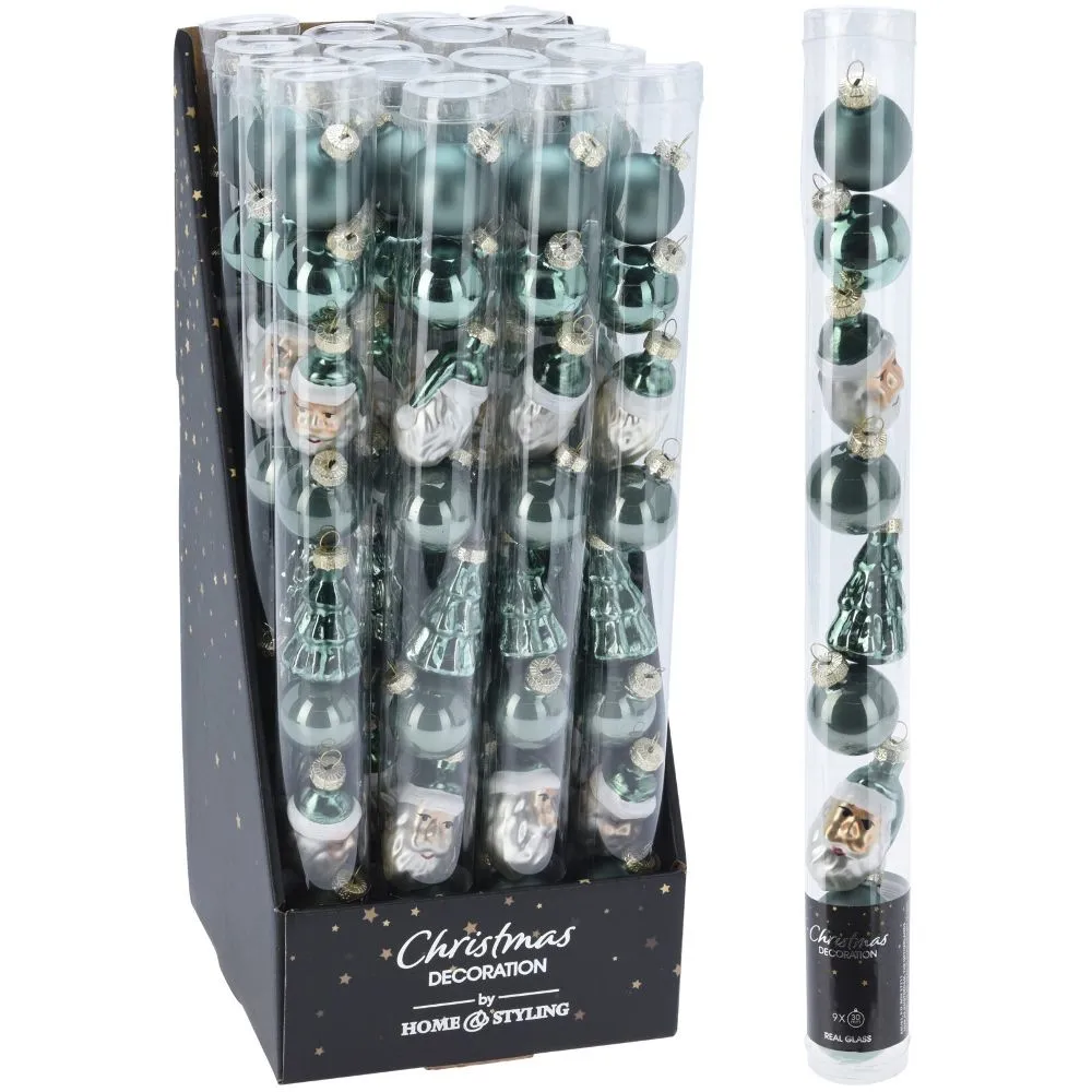 ENA Set novogodišnjih ukrasa 3cm 9/1 508950/ zelena