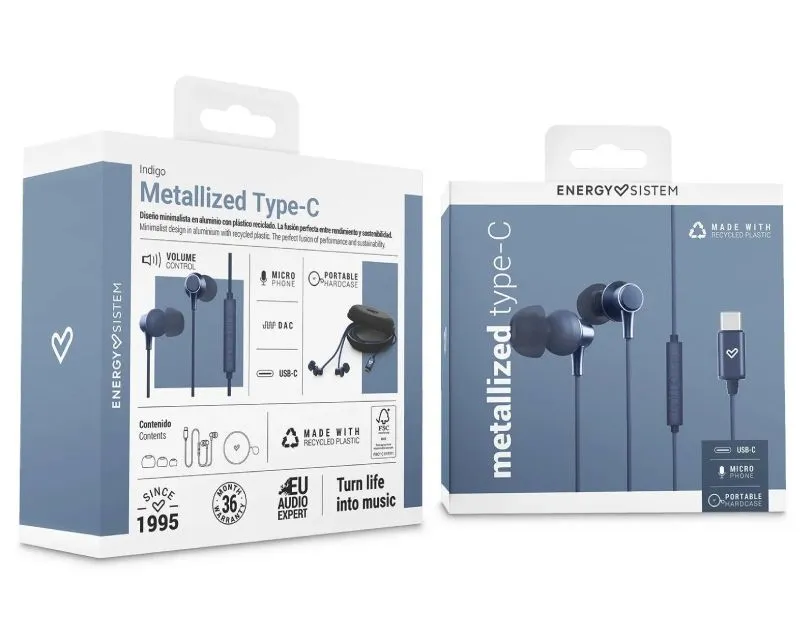ENERGY SISTEM Slušalice za telefon Metallized Type C Indigo, plava