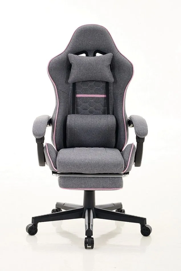 ePlayGame Gejmerska stolica HC-4095 FABRIC PG sivo roza štof